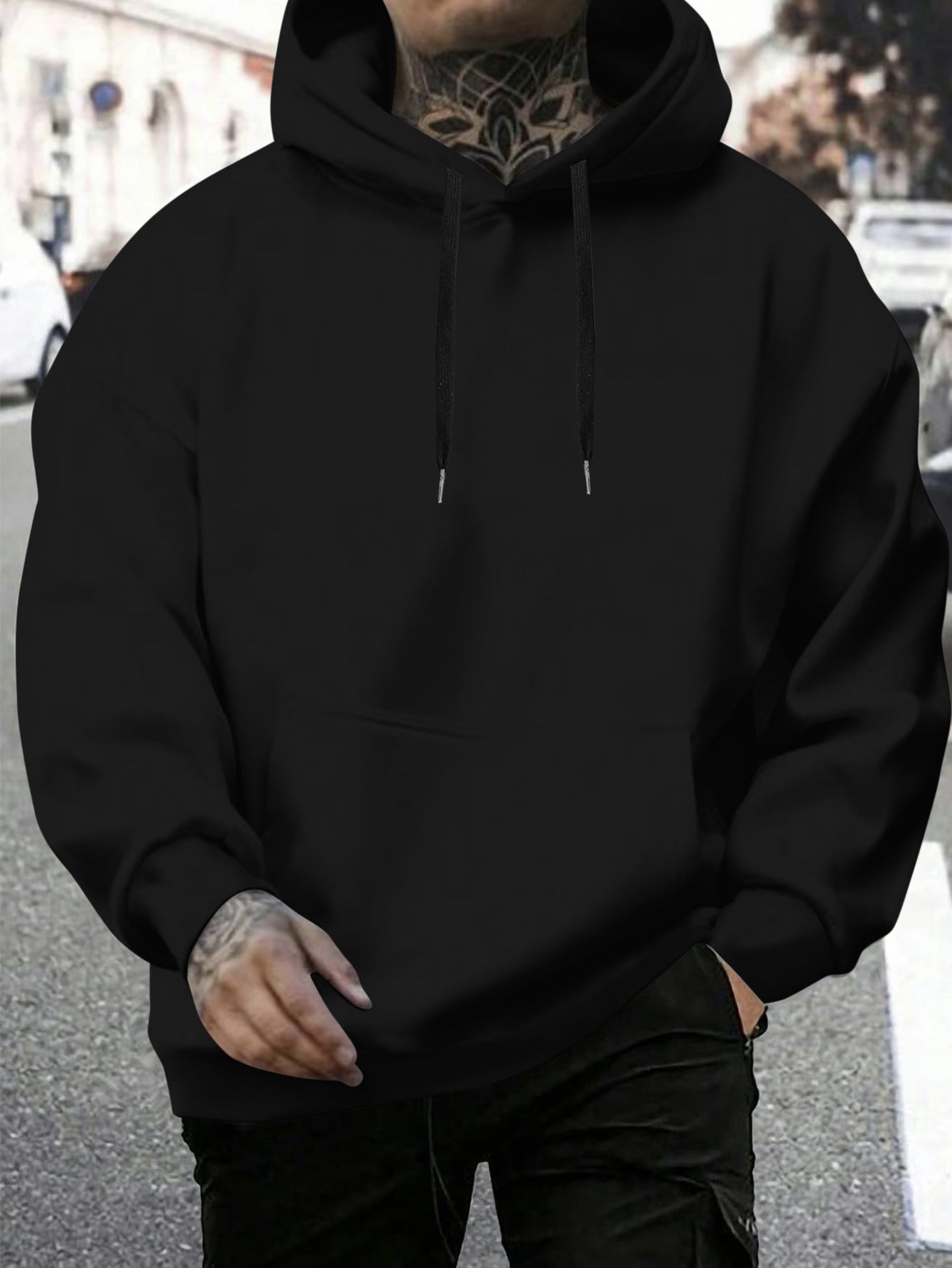 A “I Avoid Shit Because My Temper - Edgy and Cautionary Typography” Bold and Temper - awareness - oriented Comfortable Men's Back - printed Hoodie
