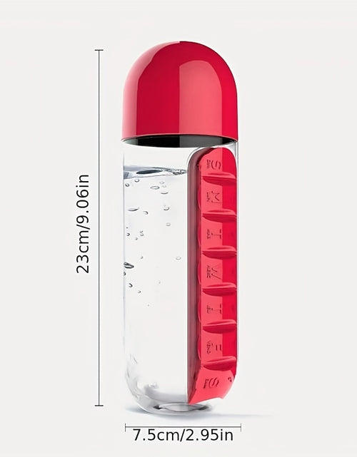 Load image into Gallery viewer, Creative Two-in-one Medicine Box Water Cup Seven-day Divided  Portable Water Bottle One-week Medicine Box Cup
