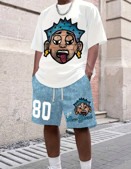 Load image into Gallery viewer, Men&#39;s Graphic T-Shirt - 220g Cotton Sporty Cartoon Print Tee with &quot;Dad&quot; Text, Regular Fit Short Sleeve Round Neck Casual Shirt for Casual Attire
