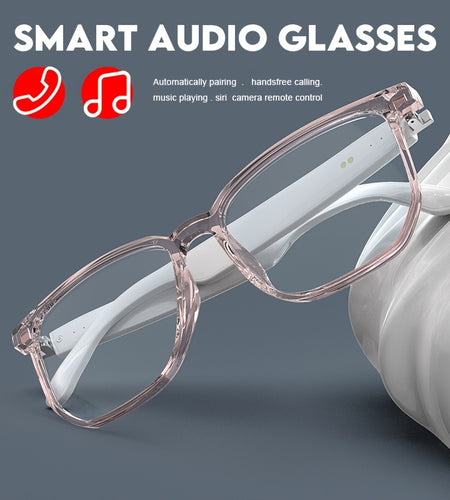 Smart Audio Glasses for Women - Blue Light Blocking, Magnetic Charging, Voice Assistant, 5.4 Wireless Audio & Mic, Remote Photography, Open Headphone Design, PC Lenses & TR Frame - Perfect for Gaming, Work, Music & Video Call