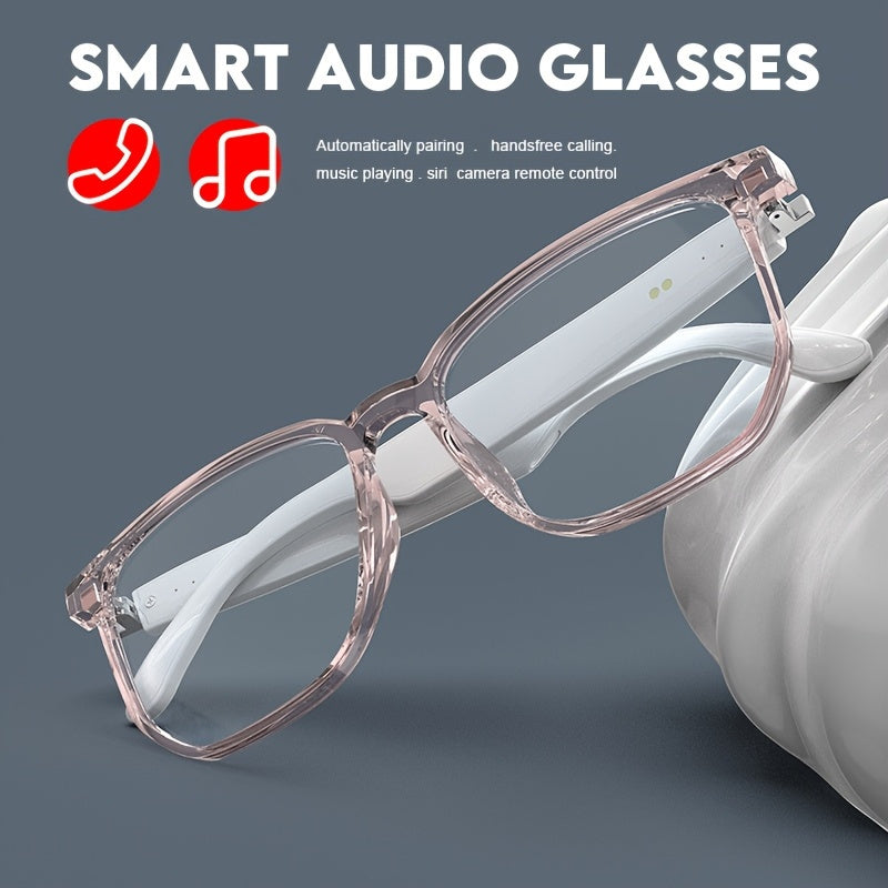 Smart Audio Glasses for Women - Blue Light Blocking, Magnetic Charging, Voice Assistant, 5.4 Wireless Audio & Mic, Remote Photography, Open Headphone Design, PC Lenses & TR Frame - Perfect for Gaming, Work, Music & Video Call