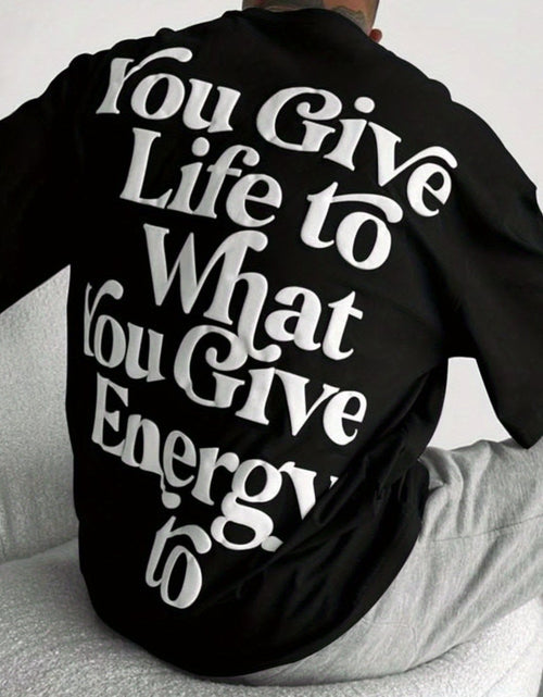 Load image into Gallery viewer, Embrace Your Style with the Ultra-Loose Men&#39;s Slogan Graphic T-Shirt Men&#39;s 100% pure cotton T-shirt, a comfortable, casual, versatile, and fashionable round neck short sleeved essential for men
