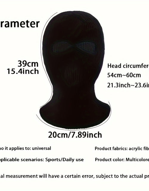 Load image into Gallery viewer, 2pcs Graphic Unisex Thermal 3-Hole Winter Knitted Mask With Full Face Covering For Outdoor
