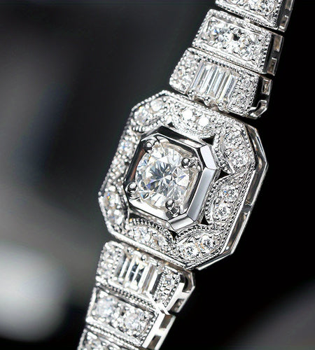 Luxury Moissanite Bracelet For Women Men, 925 Sterling Silver, 6.89inch D color Vvs1, Gorgeous Jewelry for Women Men,