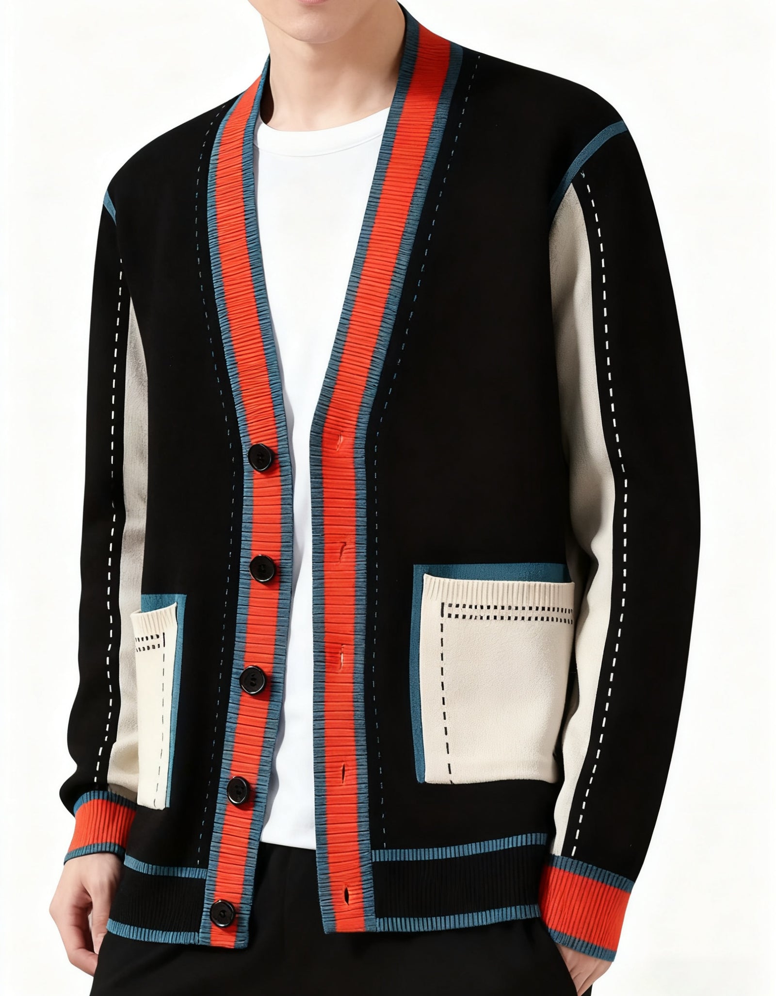 Men's 2025 Knit Cardigan, New Fall Winter Sweater Jacket, Thermal Long Sleeve Open Front, Retro Streetwear Casual Coat