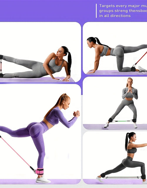 Load image into Gallery viewer, 5pcs Ankle Resistance Bands, Ankle Bands For Working Out With Cuffs, Resistance Bands For Leg &amp; Butt Training, Ankle Straps With Exercise Bands
