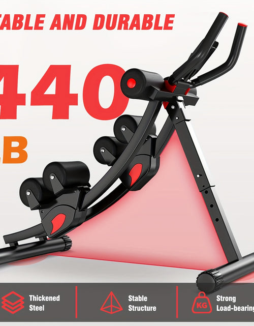 Load image into Gallery viewer, 440 Lbs Ab Workout Weight Capacity Equipment, Ab Machine For Home Gym, Foldable Core &amp; Abdominal Exercise Machine, Adjustable Ab Machine Full Body Workout Exercise Fitness Equipment Adjustable Height With Resistance Bands, Du
