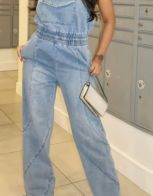 Load image into Gallery viewer, [Y2K Denim Jumpsuit] Sexy Strapless Women&#39;s Y2K Denim Jumpsuit | Baggy Wide-Leg Romper with Pockets, 90s Retro Casual Streetwear, Regular Fit Long Length for Spring Summer Fall
