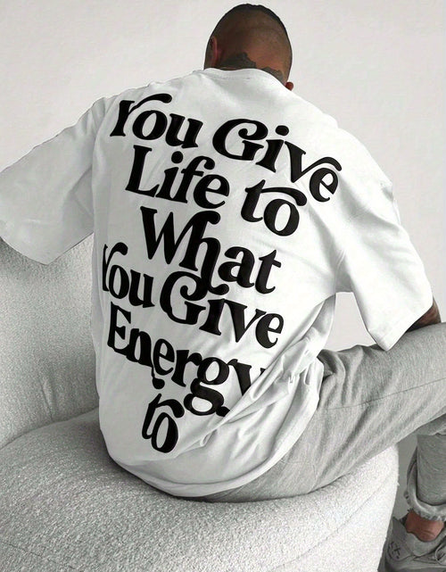 Load image into Gallery viewer, Embrace Your Style with the Ultra-Loose Men&#39;s Slogan Graphic T-Shirt Men&#39;s 100% pure cotton T-shirt, a comfortable, casual, versatile, and fashionable round neck short sleeved essential for men
