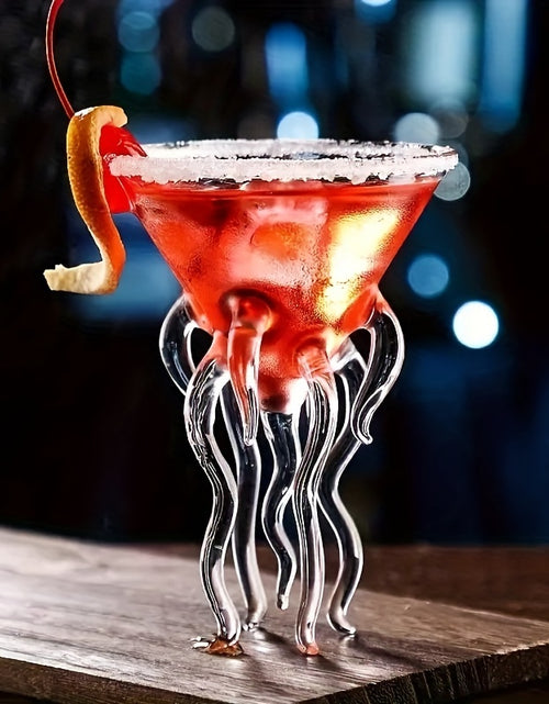 Load image into Gallery viewer, Octopus-Inspired Glass Cocktail Cup with 8-Arm Design - Reusable Hand Wash Only Martini Glass for Seafood-Themed Parties, Barware &amp; Home Entertaining - Durable Recyclable Glass
