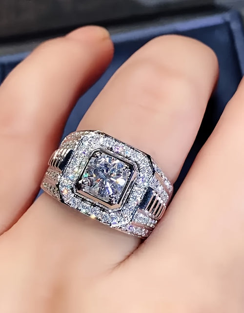 Load image into Gallery viewer, Luxury Men&#39;s Stainless Steel Ring Set with Shiny White Synthetic  Zirconia
