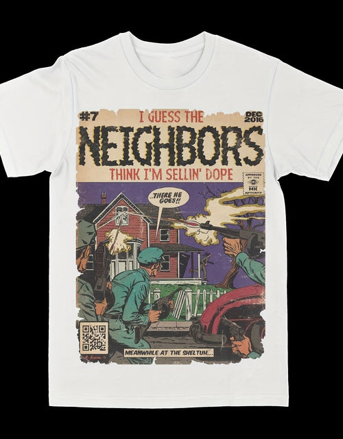 Load image into Gallery viewer, Neighbors Graphic Tee Trend Music star Graphic Tee t Men Comfortable Cotton Round Neck Short Sleeves T-shirt
