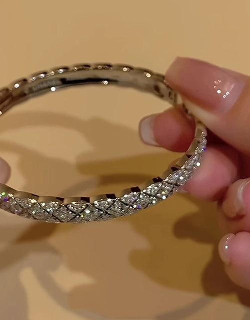 Load image into Gallery viewer, Ladies Intricate Wave Design Moissanite All-inset Moissanite Bracelet, The Perfect Gift

