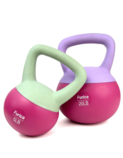 Load image into Gallery viewer, [Rose Red Soft Kettlebell] 1pc Rose Red Soft PE Polyethylene Kettlebell - 5-30LB, Enhancing Strength, Suitable for Home Fitness and Gym
