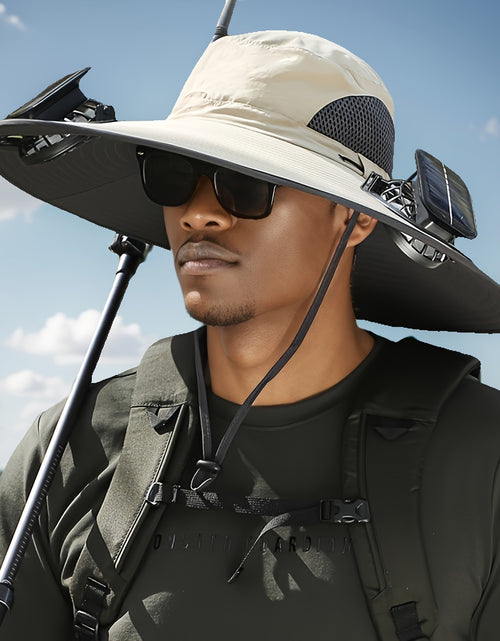 Load image into Gallery viewer, Solar Hat 2 Fans  | New Sun Protection USB Charging Sun Hat with Dual Power Outdoor Hat
