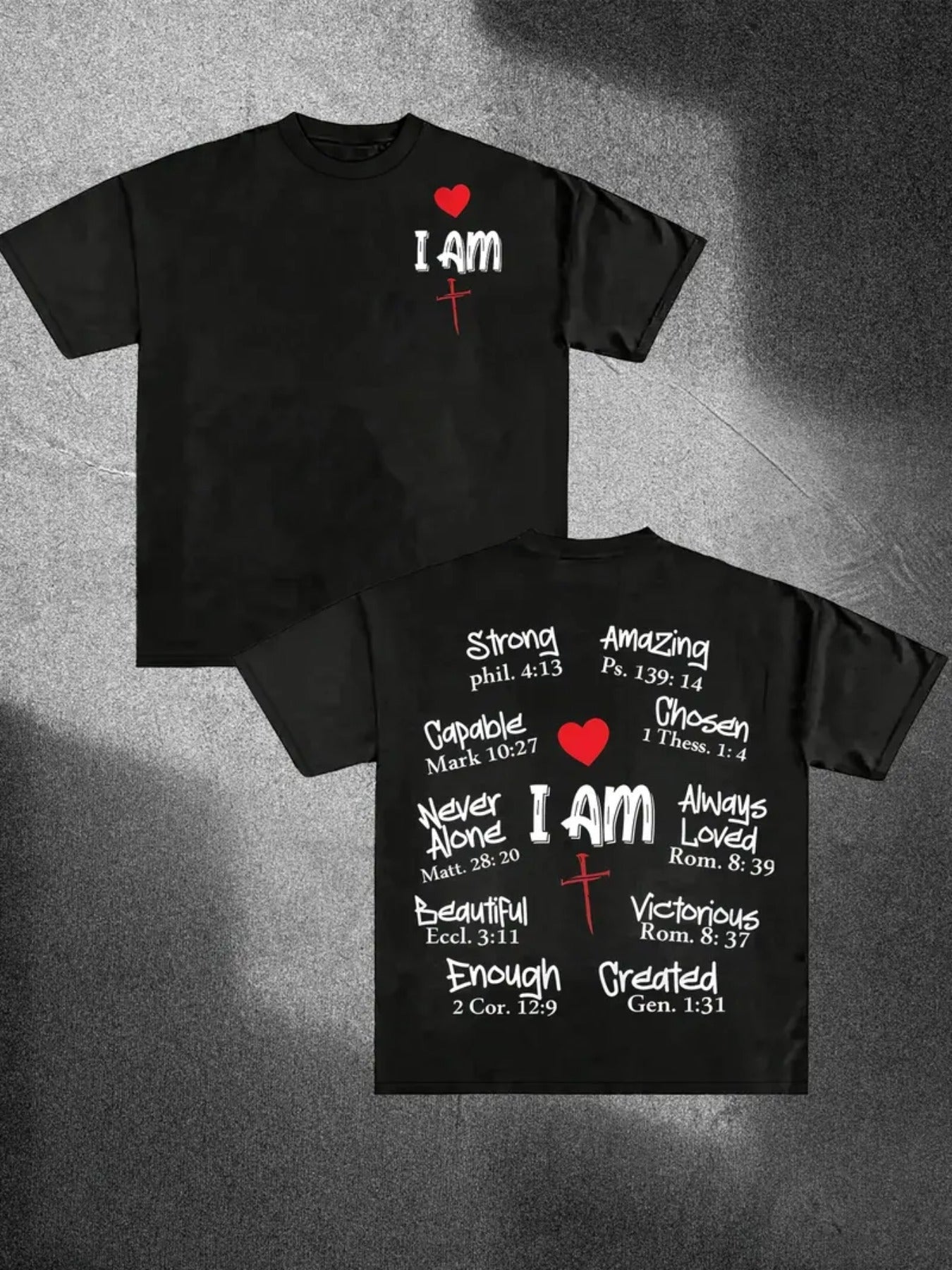 I AM Positive Energy Double-Sided Printing Men 100% Pure Cotton T-Shirt, a Comfortable, Casual, Versatile, And Fashionable Round Neck Short Sleeved Essential for Men,