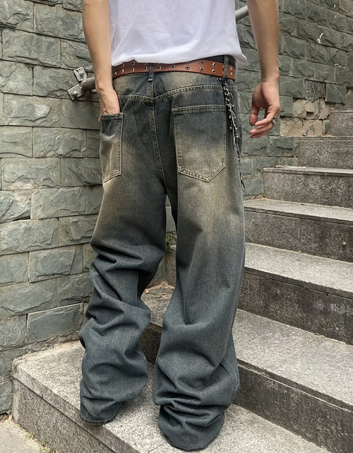 Load image into Gallery viewer, Men Casual Loose Fit Jeans, 90% Cotton 5% Polyester 5% Viscose Blend, Solid Color Washed Denim, All-Season Non-Stretch Woven Fabric, Regular Length, All season Pants | Stylish Casualwear | Non stretch Denim
