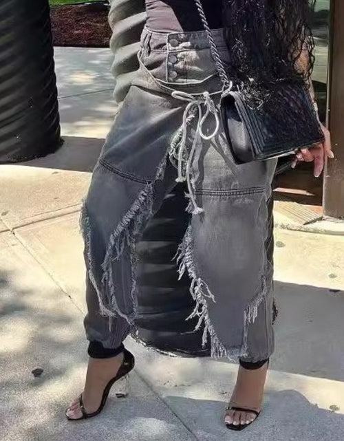 Load image into Gallery viewer, Women&#39;s Jeans - High-Waisted Stretch Leg Pants Very Unique Design with Lace-Up Closure, - Fall 2025 Streetwear Fashion
