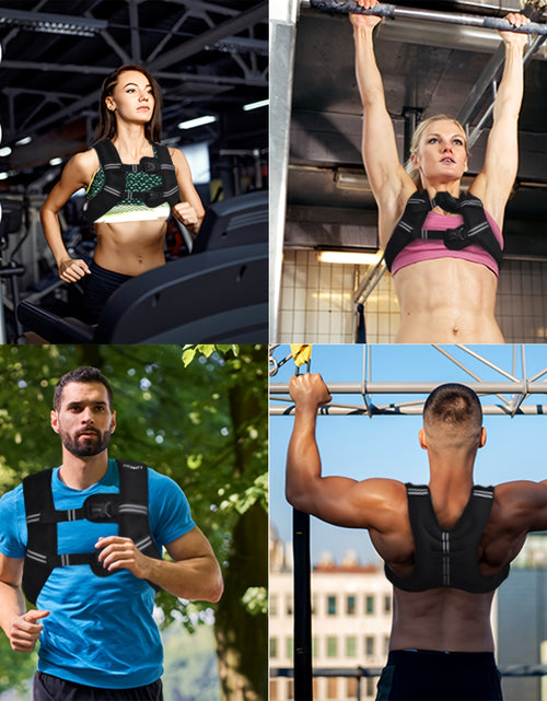 Load image into Gallery viewer, Weighted Vest  6lb/25lb/30lb/46lb with Reflective Stripe &amp; Adjustable Detachable Pouch - Unisex Workout Vest for Strength Training, Running, Walking, Jogging - Deeper Back Mesh Pocket, Ideal for Men &amp; Women
