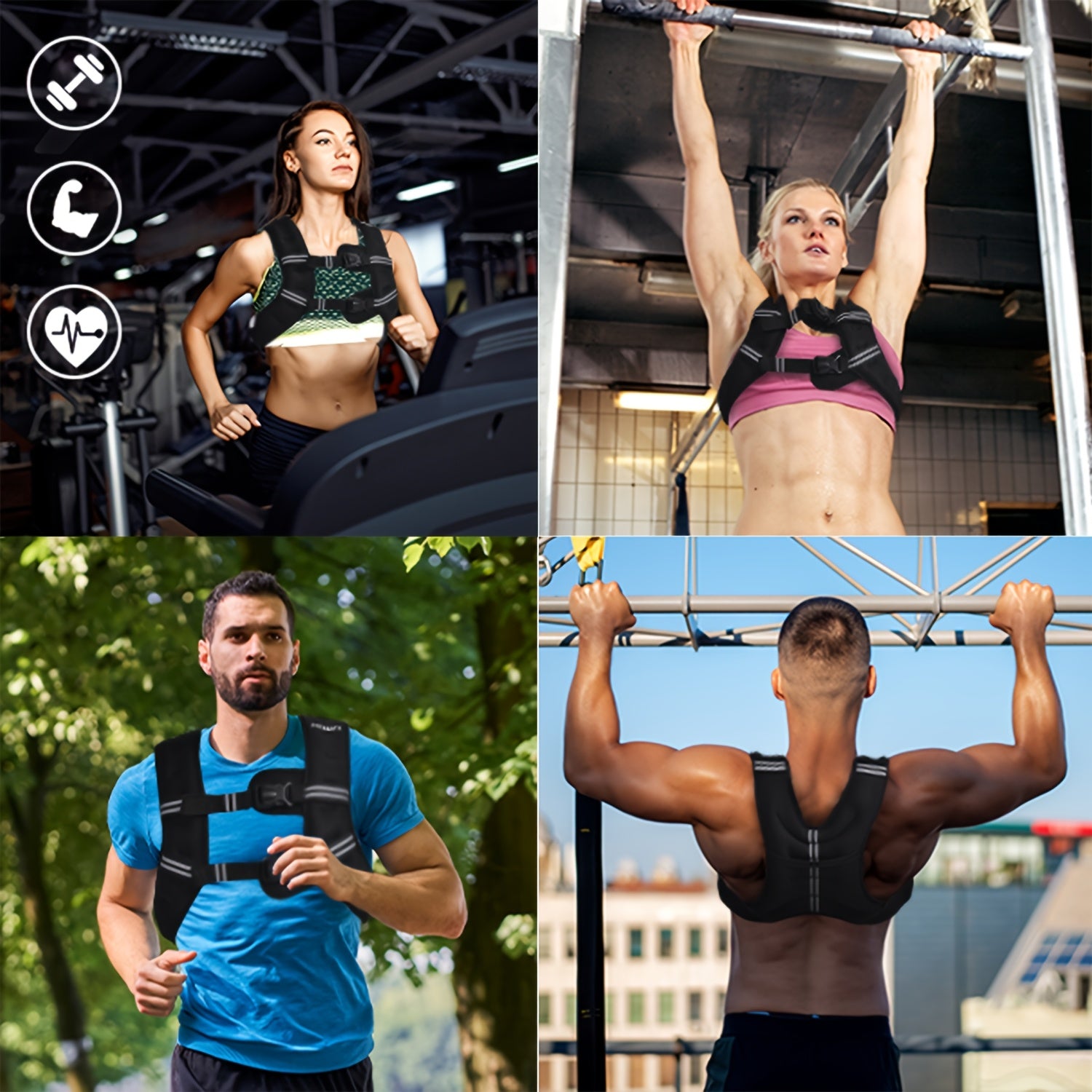 Weighted Vest  6lb/25lb/30lb/46lb with Reflective Stripe & Adjustable Detachable Pouch - Unisex Workout Vest for Strength Training, Running, Walking, Jogging - Deeper Back Mesh Pocket, Ideal for Men & Women