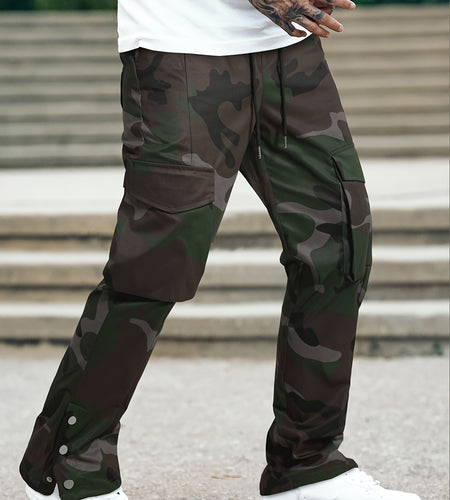 Men's New Camouflage Overalls, Loose Multi-Pocket Overalls, Casual