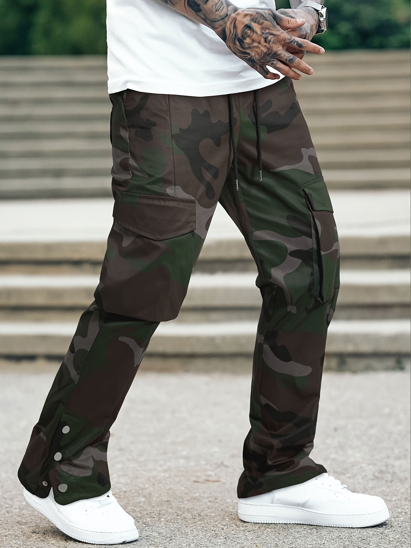 Men's New Camouflage Overalls, Loose Multi-Pocket Overalls, Casual