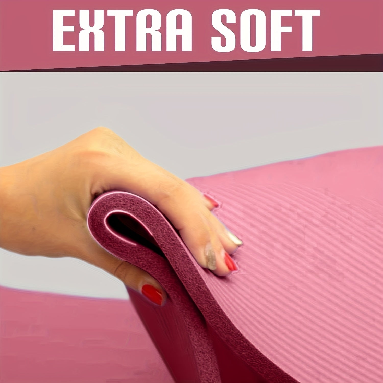 High-quality NBR rubber yoga mat, extra thick and wide, non-slip and durable, ideal for fitness and dance training, comes with a carrying strap, size 183*61*0.8cm/6.0*2.0*0.02 feet, perfect gift for birthdays, Easter, Mother'