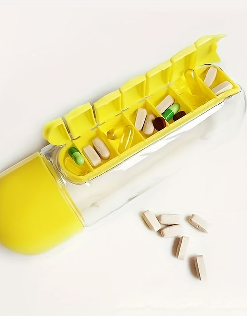 Load image into Gallery viewer, Creative Two-in-one Medicine Box Water Cup Seven-day Divided  Portable Water Bottle One-week Medicine Box Cup
