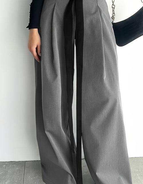 Load image into Gallery viewer, Women's High-Waisted Wide Leg Pants with Adjustable Tie Waist &amp; Pockets - Casual to Business Casual Loose Fit Trousers, Solid Color All-Season Machine Washable, Business Casual Trousers | Pleated Pants | Functional Pockets Tr
