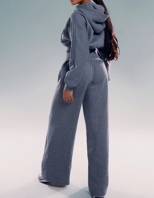 Load image into Gallery viewer, Women&#39;s Casual Solid Color Hooded Zipper Jumpsuit - Long Sleeve Elastic Waist Pantsuit, Machine Washable Spring &amp; Autumn Outfit for Casual Attire, Comfortable Leisurewear, Durable Leisurewear
