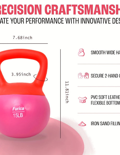 Load image into Gallery viewer, [Rose Red Soft Kettlebell] 1pc Rose Red Soft PE Polyethylene Kettlebell - 5-30LB, Enhancing Strength, Suitable for Home Fitness and Gym
