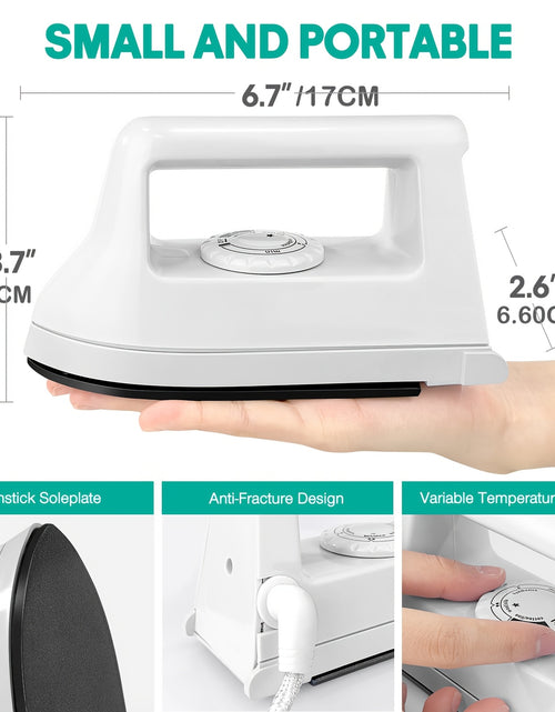 Load image into Gallery viewer, [Portable Mini Iron Heat Press] Mini 1pc Craft Iron Heat Press - 400W Portable Iron with Charging Base - Ideal for DIY T-Shirts, Shoes, Bags &amp; Vinyl Projects
