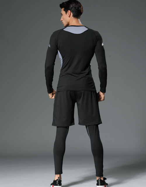 Load image into Gallery viewer, Quick-Dry Athletic Set 3pcs ,Polyester Sports Kit with Crew Neck Top &amp; Leggings, Medium Stretch Knit Fabric, for Running, Training, Basketball, Tennis, Golf, Cycling
