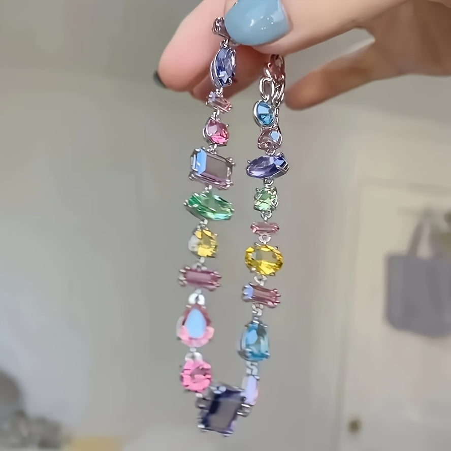 [Cute Synthetic Zirconia Bracelet] Lightweight Copper Base Synthetic Zirconia Elegant Bracelet for Women | Multi-Color