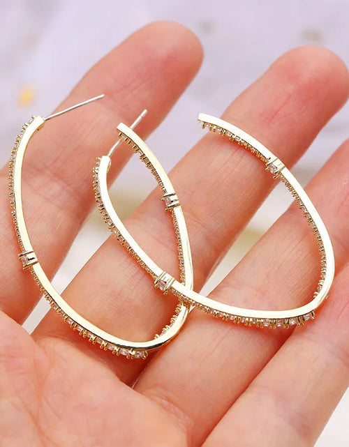 Load image into Gallery viewer, Vecalon Large Hoop Gold/Sier Color for Women Big Circle Earrings Sterg Sier Wedding Jewelry Party Accessories
