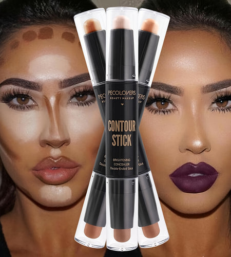 3pcs/SET Dual-Ended Matte Contour Stick And Concealer Waterproof And Sweat-Resistant Enhanced Brightening And Coverage for All Skin Types