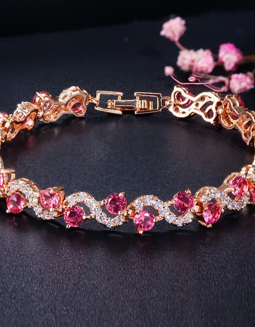 Load image into Gallery viewer, 1pc Colorful Wave Crystal Stone Chain Bracelet - Fashionable, Stylish
