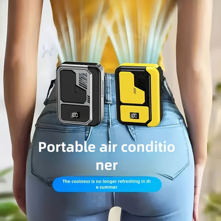 [4-in-1 Portable Fan] 4-in-1 Portable Neck Fan Rechargeable 3 Speeds Personal Fan | Wearable Clip-on Fan With USB Charging Waist Belt Solid | Great For Outdoor Work, Hands-Free Waist Clip For Work Outdoor Travel, Great Birthd