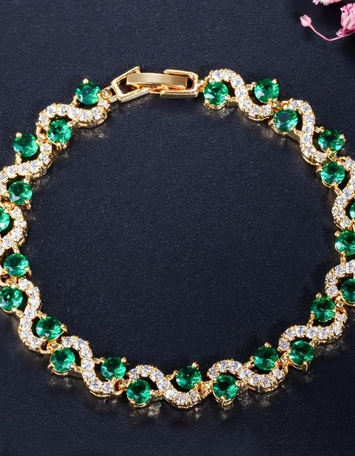 Load image into Gallery viewer, 1pc Colorful Wave Crystal Stone Chain Bracelet - Fashionable, Stylish

