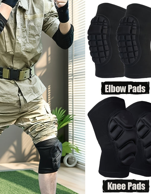 Load image into Gallery viewer, 2pcs/4pcs Universal Men&#39;s and Women&#39;s Knee and Elbow Equipment Set - Adjustable cushioning pads, made of moisture-wicking fabric | Suitable for all-day comfortable experiences during training, yoga, hiking, sports and heavy p
