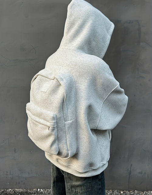 Load image into Gallery viewer, Men&#39;s 3D  Sweater Coat Jacket with Built-In Schoolbag Pocket - Oversized Hoodie Style, Machine Washable Winter Coat for Casual &amp; Professional Wear, Backpack-Free Outerwear (No Belt/Tie)
