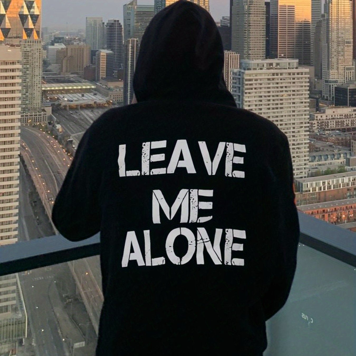 Leave Me Alone Statement Hoodie For Men fall and winter comfortable and versatile