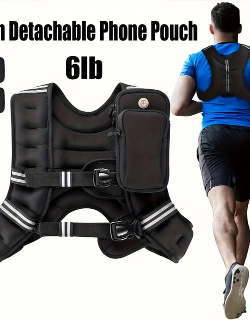Load image into Gallery viewer, Weighted Vest  6lb/25lb/30lb/46lb with Reflective Stripe &amp; Adjustable Detachable Pouch - Unisex Workout Vest for Strength Training, Running, Walking, Jogging - Deeper Back Mesh Pocket, Ideal for Men &amp; Women
