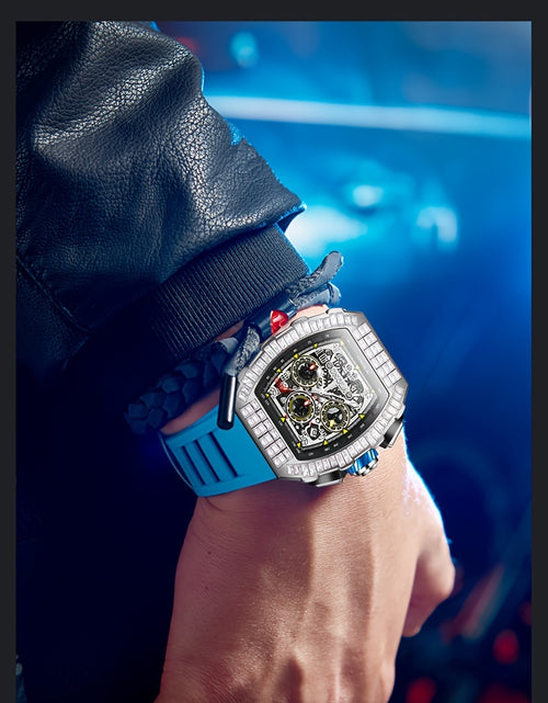 Load image into Gallery viewer, Men Automatic Mechanical Watch, Barrel Shape Hollow Tourbillon, Date Display, High-quality 3ATM Waterproof, Suitable For Casual And Formal Occasions, Daily Wear, Luxurious Sports Watch
