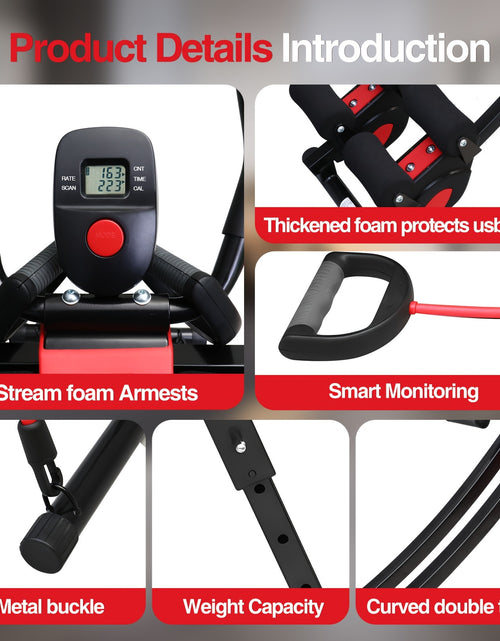 Load image into Gallery viewer, 440 Lbs Ab Workout Weight Capacity Equipment, Ab Machine For Home Gym, Foldable Core &amp; Abdominal Exercise Machine, Adjustable Ab Machine Full Body Workout Exercise Fitness Equipment Adjustable Height With Resistance Bands, Du
