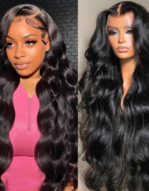 Load image into Gallery viewer, 13X6 Lace Front Wigs Human Hair 200 Density Body Wave HD Lace Front Wigs Human Hair 13X6 HD Lace Frontal Glueless Wigs Human Hair Pre Plucked Brazilian Virgin Human Hair Wig for Women (28 Inch)
