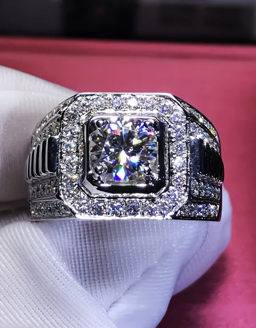 Load image into Gallery viewer, Luxury Men&#39;s Stainless Steel Ring Set with Shiny White Synthetic  Zirconia
