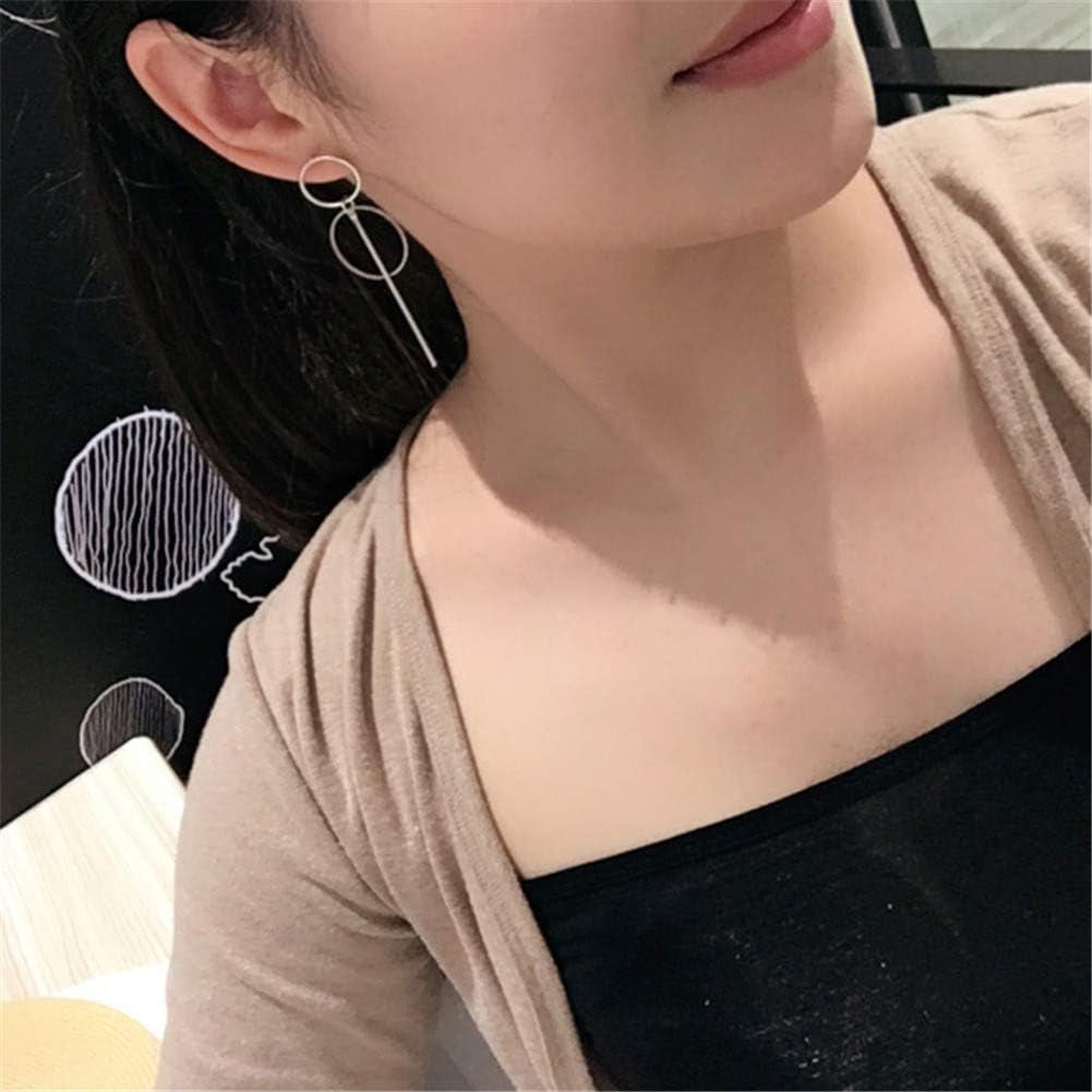 Geometric Double Circle Hoop Dangle Earrings Simple 8 Infinity Knot Bar Tassel Drop Earrings for Women Jewelry