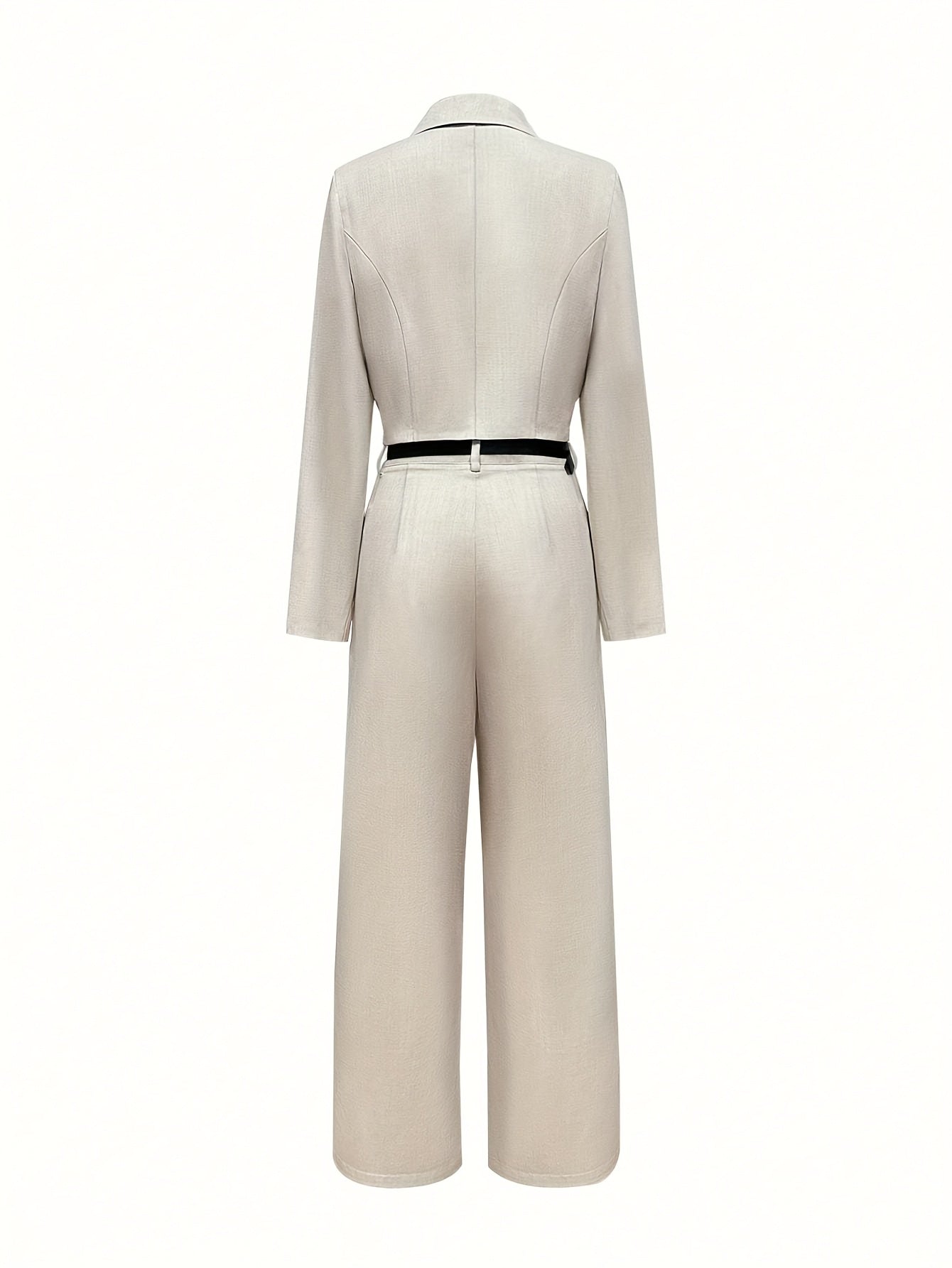 Women's Autumn Fit Turndown Long Sleeve Suit Jacket Loose Pants Suit Set