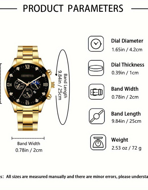Load image into Gallery viewer, 3/ Piece Set Men Fashion Alloy Watch, Alloy Bracelet And Lion Head Alloy Necklace Are Ideal Gifts for Men.
